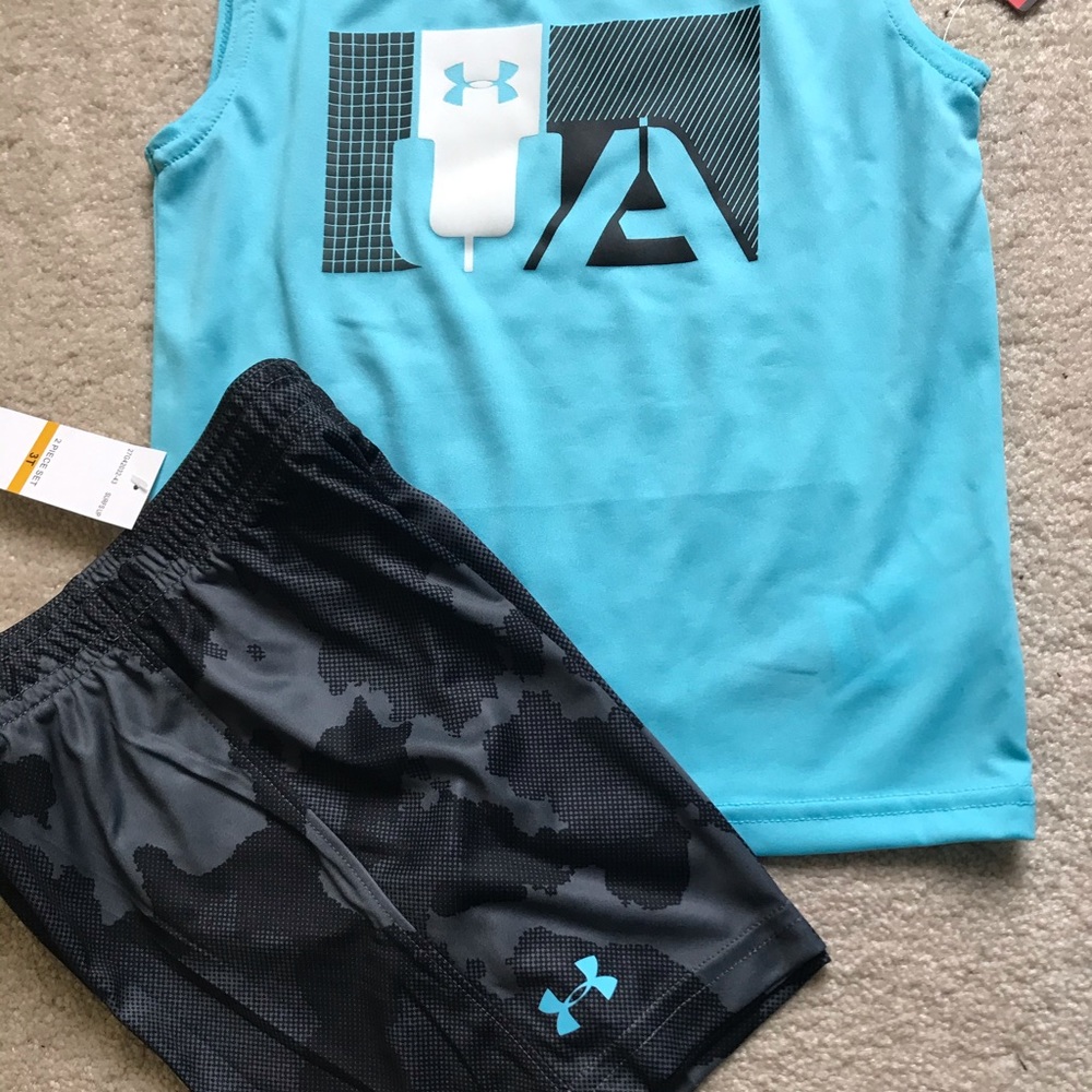 UNDER ARMOUR BOYS MUSCLE TEE & SHORT SET - Picture 4 of 4